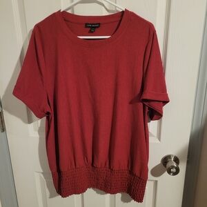 Lane Bryant Women's Red Short Sleeve Top